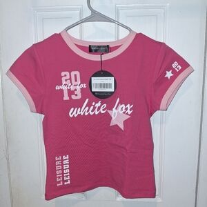 WHITE FOX BABY TEE SHIRT Size Small- Womans Size It Fits Like The Picture.